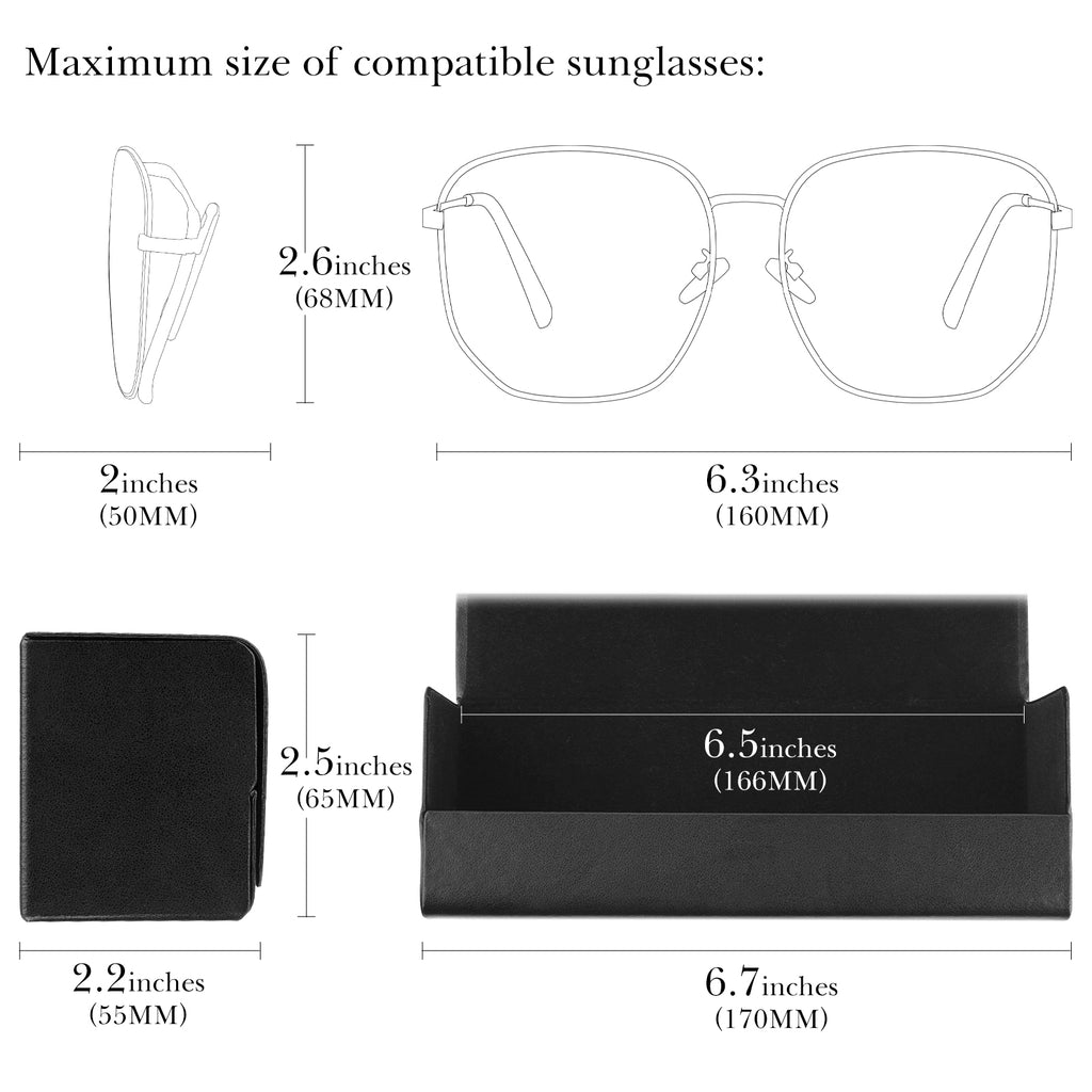 Extra Large Hard Shell Sunglasses Case, Oversized Sun Glasses Storage Organizer Compatible with DIOR Diorbay S1U Prada PR 59WS PR 63XS Gucci GG0595S GG0422S Prada PR 56YS (XXL/Black)