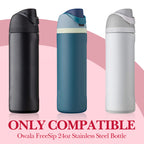 Linkidea Silicone Water Bottle Sleeve Compatible with Owala FreeSip 24oz, Anti-Slip Protector Waterbottle Boot, Bottle Bumper Cover, Bright Pink