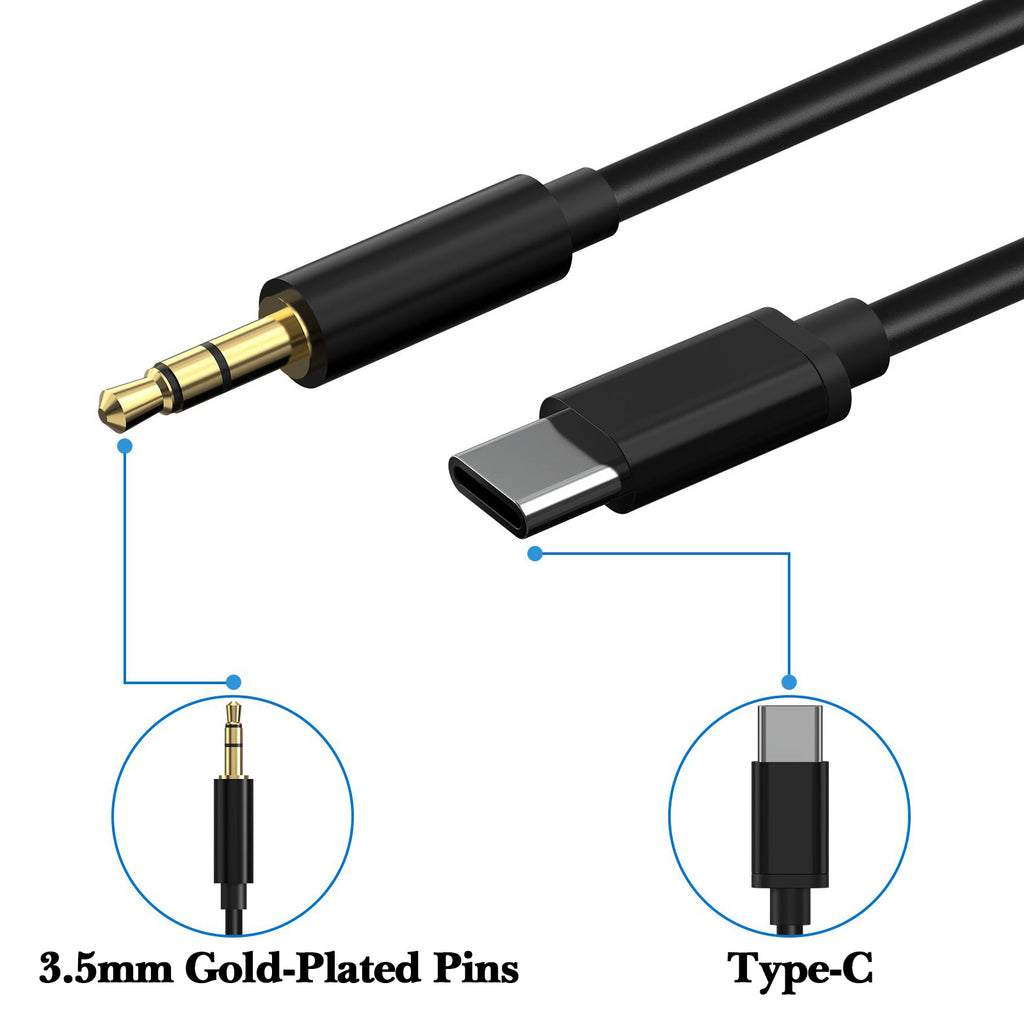Linkidea Audio Cable for Car Stereo, Speaker, Headphone, iPhone 17/16/15 Pro Max, Samsung Galaxy S25/S24/S23/S22, Pixel 9/8, Durable Type-C to 3.5mm Jack Adapter (3.3 ft / 1 m 2 Pack)