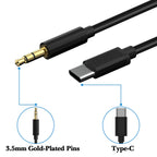 Linkidea Audio Cable for Car Stereo, Speaker, Headphone, iPhone 17/16/15 Pro Max, Samsung Galaxy S25/S24/S23/S22, Pixel 9/8, Durable Type-C to 3.5mm Jack Adapter (3.3 ft / 1 m 2 Pack)