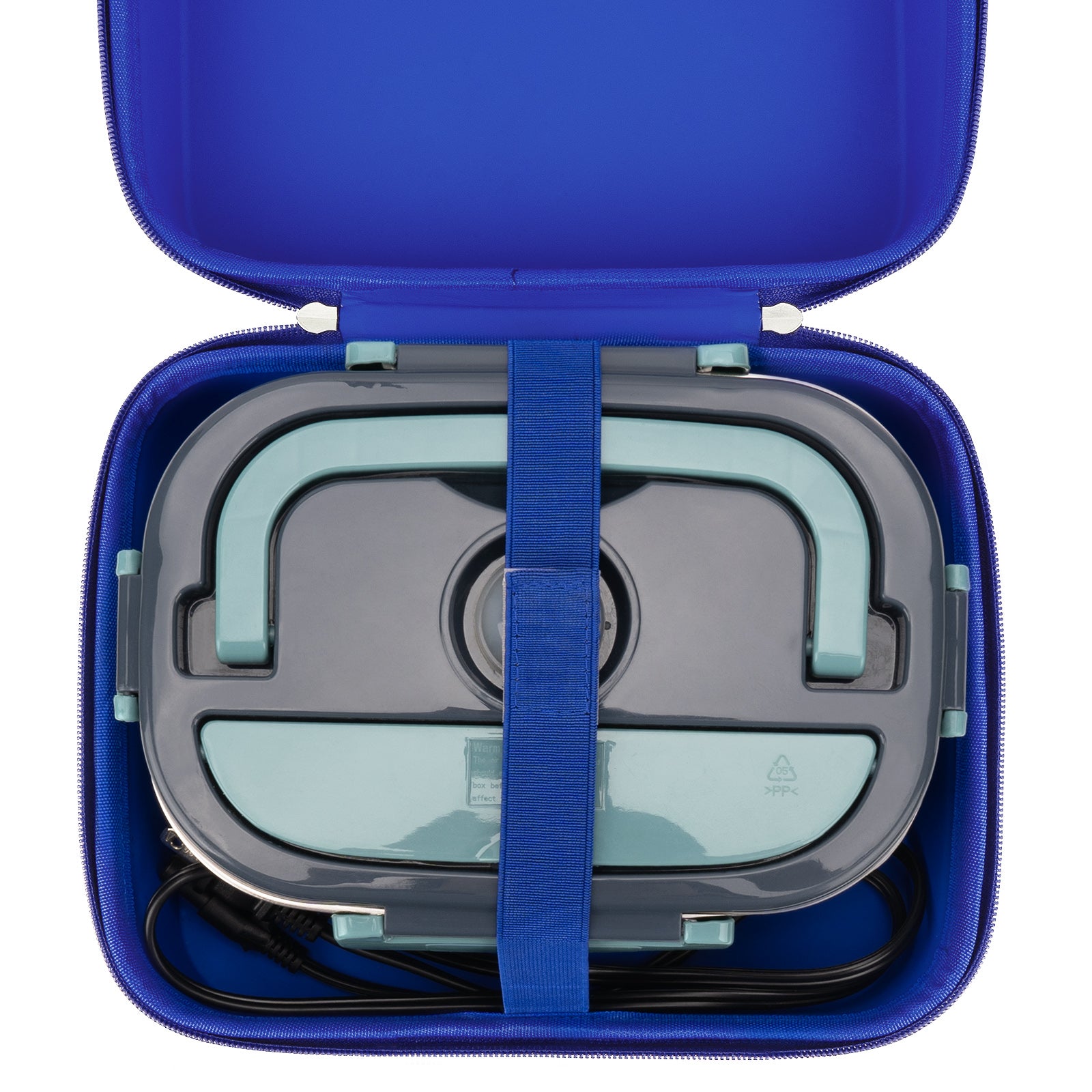 Linkidea Electric Lunch Box Carrying Case Compatible with Crock Pot, DUPASU, Aotto, LUNCHEAZE, Hard Shell Heated Lunch Box Bag with Space for Cable (Blue)