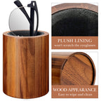 Eyeglasses Desk Holder Stand, Wood Reading Glasses Holder for Nightstand Plush Lined, Glasses Storage Compatible with Muse Eloquence Decode Ottoto Ellsworth Weston Commander (Brown)