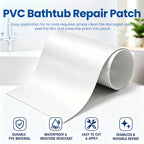 Linkidea A4-Size Tub Repair Patch, Self-Adhesive Crack Repair Patch, Waterproof Peel-and-Stick Sheet Compatible with Acrylic Bathtub, Sink, Shower Surface (White)