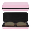 Linkidea Oversized Sunglasses Case, Large Frame Glasses Case for Sunglass, Eyeglasses Travel Bag Compatible with TOM FORD DAX Square Shape Rayban Rectangular/Aviator Titanium (Pink)