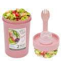 Linkidea Overnight Oats Containers with Lids, 33.4 oz Airtight Plastic Yogurt Cups with Spoons and Lids, Portable Overnight Oats Container for Milk, Cereal, Fruit, Yogurt, Fits Work/Picnic (Pink)