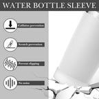 Linkidea 2 Pack Water Bottle Boot Compatible with YETI Tumbler 20oz/30oz, Travel Mug 20oz/30oz, Silicone Anti-Slip Waterbottle Bottom Sleeve Cover Protector (Clear White)