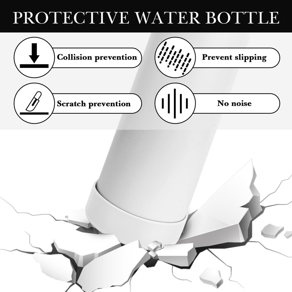 Linkidea Water Bottle Boot Compatible with YETI Rambler Bottle 36oz, Silicone Anti-Slip Waterbottle Bottom Sleeve Cover Protector, Bottle Bumper (Transparent / 2 Pack)