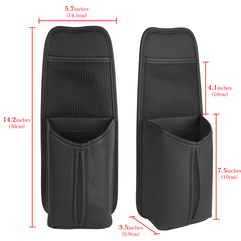 Linkidea Car Seat Side Water Bottle Organizer Compatible with YETI Rambler Bottle 26oz/36oz, Owala FreeSip 32oz/40oz, Vehicle Seat Side Storage Hanging Bag Holder for Large Bottles, Black
