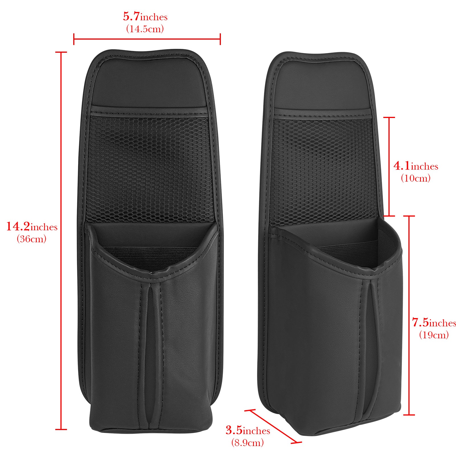 Linkidea Car Seat Side Water Bottle Organizer Compatible with YETI Rambler Bottle 26oz/36oz, Owala FreeSip 32oz/40oz, Vehicle Seat Side Storage Hanging Bag Holder for Large Bottles, Black