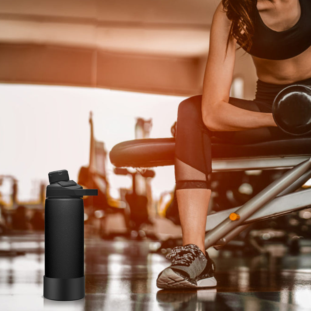 Linkidea 2 Pack Water Bottle Boot Compatible with CamelBak Eddy+20oz/25oz, Chute Mag 20oz/25oz, Carry Cap, Silicone Anti-Slip Bottle Bottom Bumper Protector (Black)