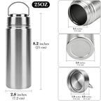 Linkidea 25oz Single Wall 304 Stainless Steel Water Bottle with Carry Pouch, Non-Insulated Wide Mouth Sports Bottle with Handle, Dishwasher Safe