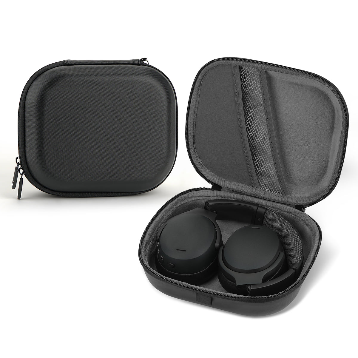 Linkidea Headphones Carrying Case Compatible with Bose QC Ultra, Sennheiser PXC 550-II, Logitech H820e, Replacement Protective Hard Shell Travel Bag with Cable, Charger Storage (Black)