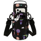 Linkidea Water Bottle Carrier with Strap Compatible with CamelBak Chute Mag 50oz, Sports Waterbottle Sling Bag Holder with Side Pocket, Shoulder Strap with Phone Pocket, Black