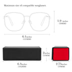 Extra Large Hard Shell Sunglasses Case, Vegan Leather Sun Glasses Storage Bag Pouch Organizer Compatible with Gucci GG0529S GG0941S Balenciaga BB0041S BB0229S (XL, Black)