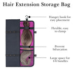 Linkidea Hair Extension Hanger with Storage Bag, 27.1-Inch Travel Hairpiece Holder Organizer, 4-Hook Large Capacity Carrier for Wigs, Weaves, Clip In Extensions, Bundles, Black