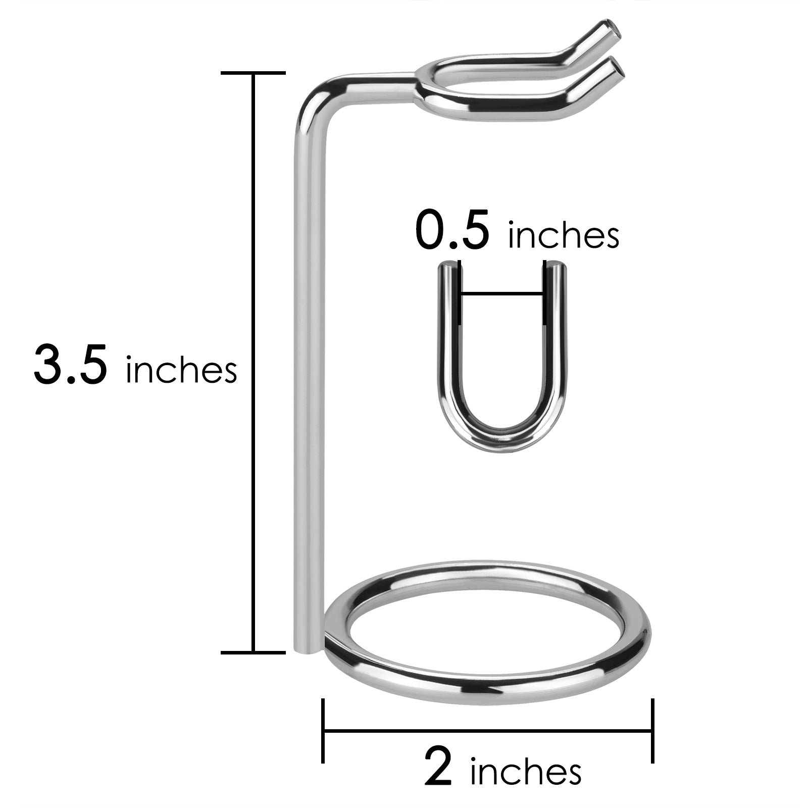 Linkidea 2 Pack Short Handle Safety Razor Stand, Stainless Steel Shaving Razor Holder, Deluxe Men's Travel Shaver Stand, Only Compatible with Razor Handle Less Than 3.5'' (Silver)