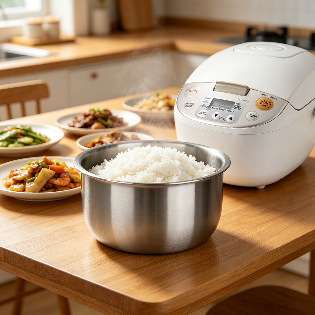 Linkidea Rice Cooker Stainless Steel Inner Pot Compatible with Zojirushi NL-AAC10,NS-TSC10, NS-WPC-10,NS-WAC10, NS-WAH10C, NS-TPC10XT, Dishwasher Safe, No Coating Replacement Bowl