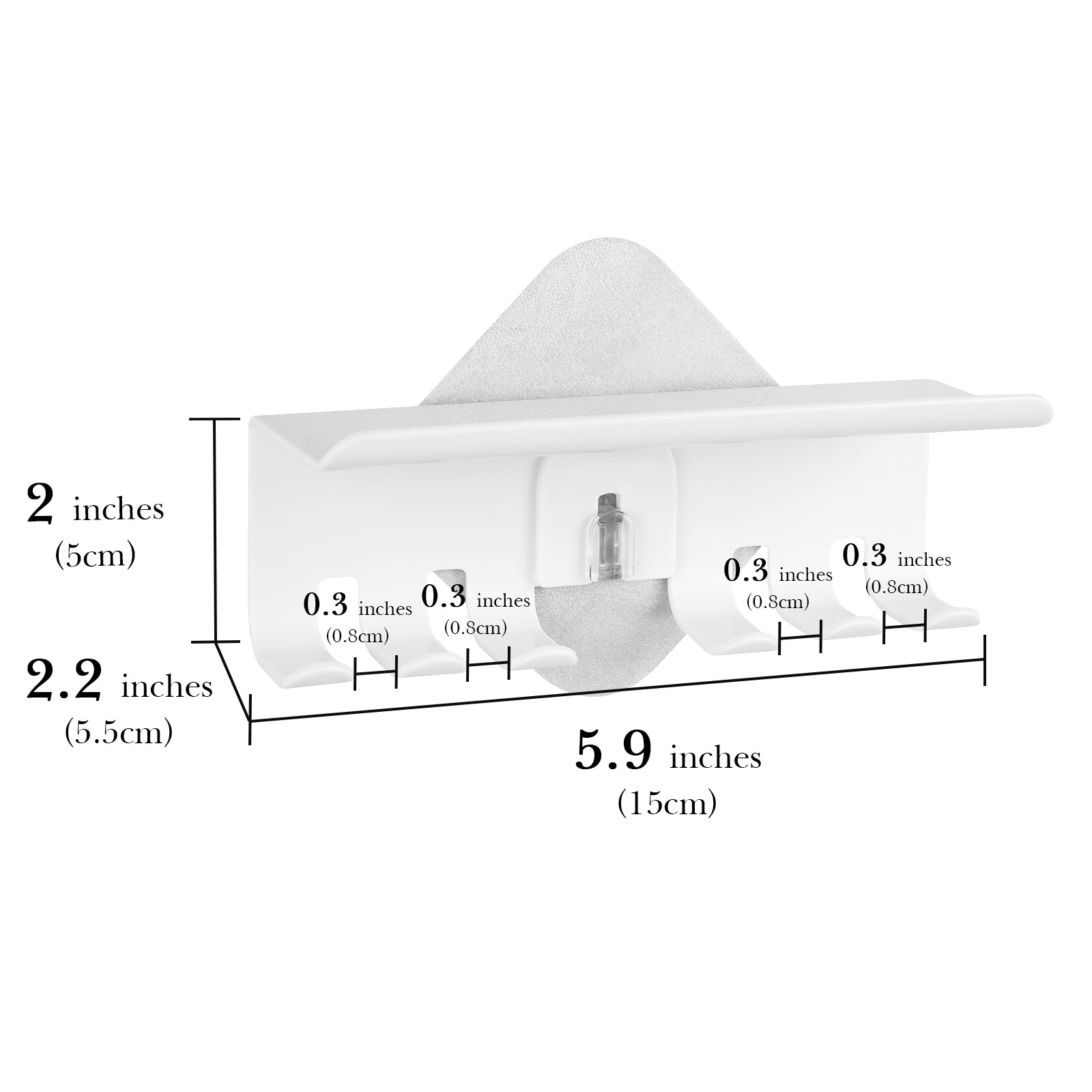 Linkidea 4 Slots Wallmount Toothbrush Holder for Bathroom, Plastic Self Adhesive Wall Mounted Tooth Brush Hanger Compatible with Colgate Extra Clean, Renewal, Oral-B CrossAction (White)