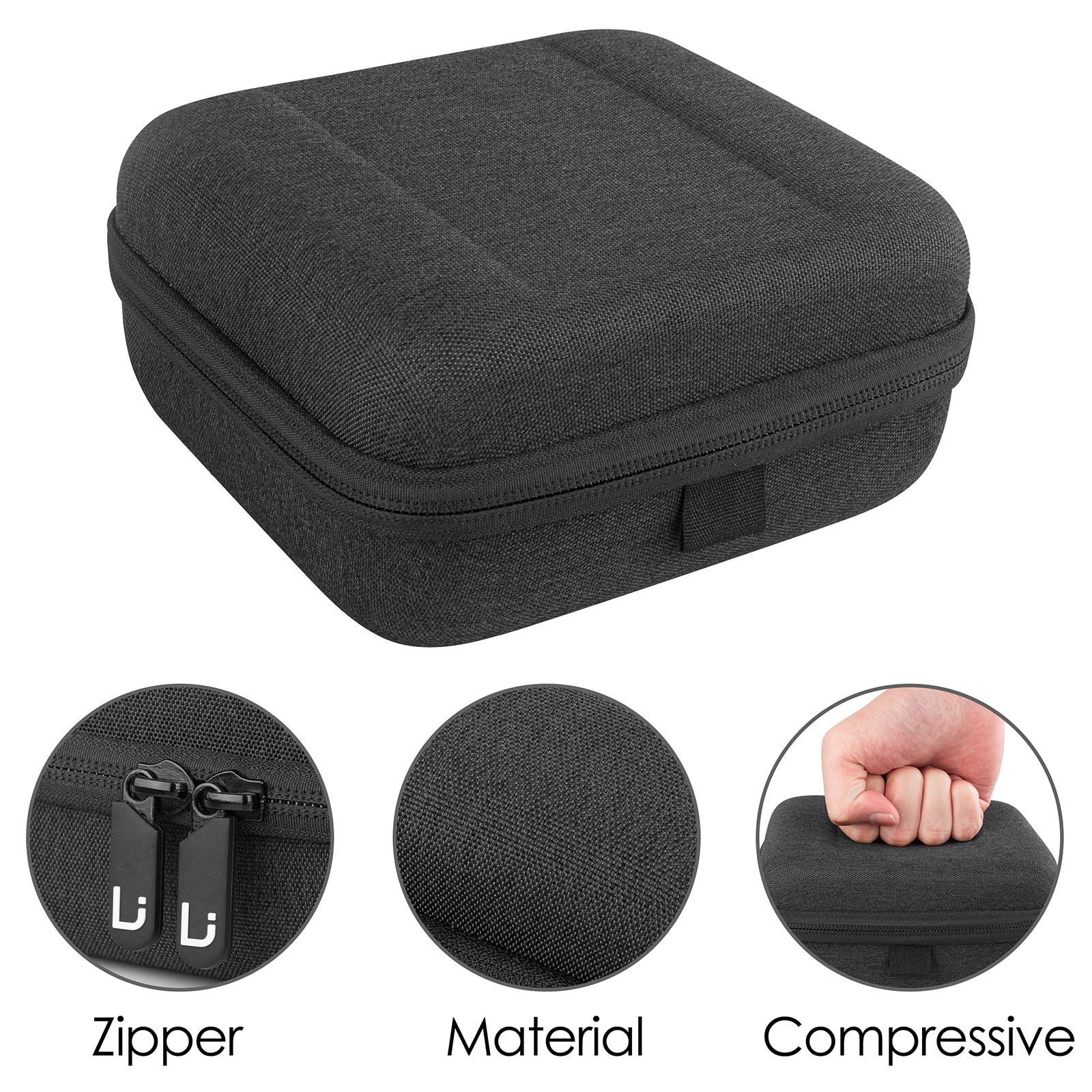 Linkidea Small Hard Case Battery Organizer Storage Box, Batteries Carrying Holder Container - Holds 34 Various Sizes AA AAA 9V C D Batteries (Dark Grey)