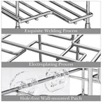 Linkidea Self Adhesive Toothbrush Holder for Shower, Stainless Steel Toothpaste Organizer, 3 Slots Wall Mount/Countertop Stand Compatible with Colgate Extra Clean, Oral-B CrossAction
