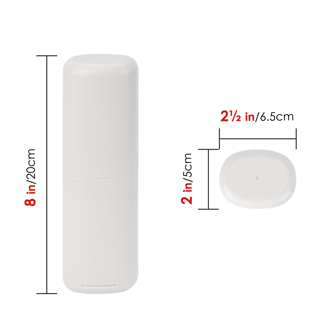 Linkidea 2 Pack Travel Toothbrush Toothpaste Storage Case, Portable Gargle Toothbrush Containers, Travel Toothbrush Holder for Camping, School, Business, Trip, Bathroom (Light Grey)