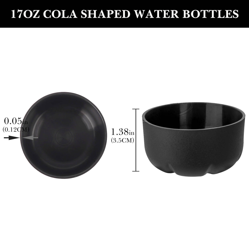 Linkidea 2 Pack Water Bottle Boot Compatible with 17oz ORIGINAL, BJPKPK, MIRA Cascade Cola Shaped Bottles, Silicone Bottle Bottom Sleeve Bumper Protector (Black)