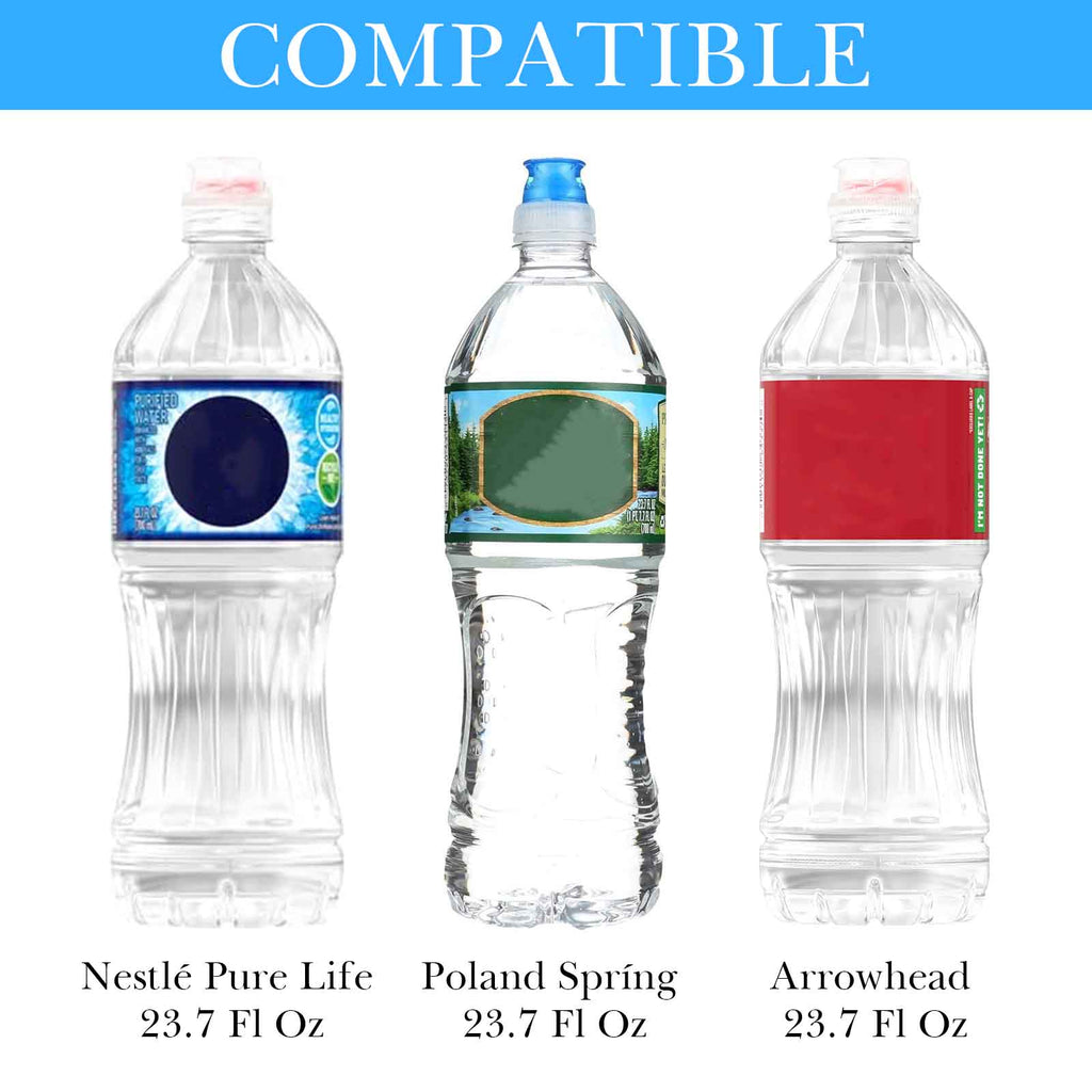 Linkidea Disposable Sport Cap Water Bottle Sleeve Compatible with 23.7 Fl Oz Arrowhead, Insulated Neoprene Plastic Bottled Water Cover with Lockable Zipper, Light Blue