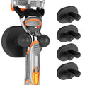 Linkidea 5 Pack Wall Mount Razor Stand for Bathroom, Self Adhesive Shaving Accessory Holder, Compatible with Gillette Fusion 5, Dorco Pace 6 Pro (Dark Grey)