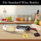Linkidea 2 Pack Plastic Countertop Wine Rack, Tabletop Wine Bottle Holder Stand for Bar, Kitchen, Dining Room, Home, or Office, Modern Decorative Wine Storage Organizer (Yellow/Black)