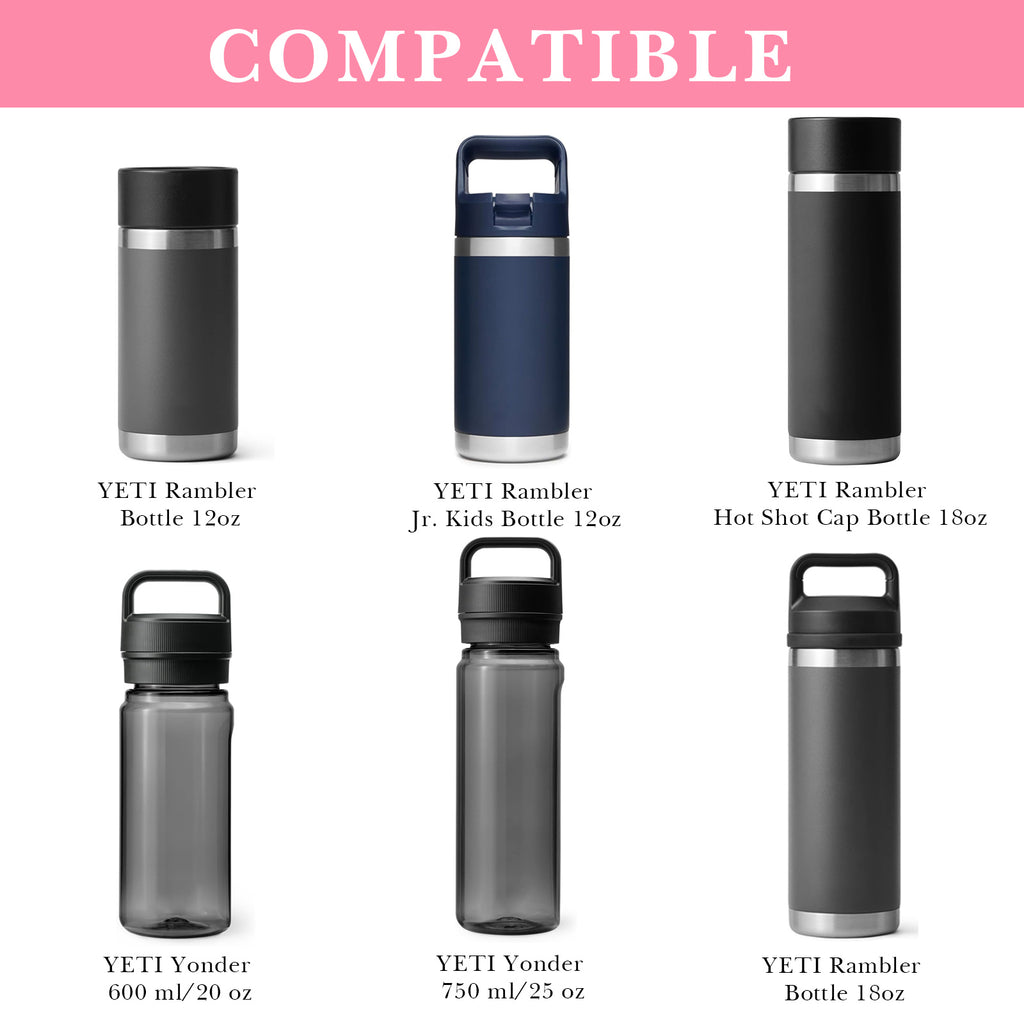 Linkidea Water Bottle Boot Compatible with YETI Rambler Jr. Kids 12oz, Rambler 12oz/18oz, Yonder 20oz/25oz, Silicone Anti-Slip Bottle Bottom Sleeve Bumper Protector (Light Pink / 2 Pack)