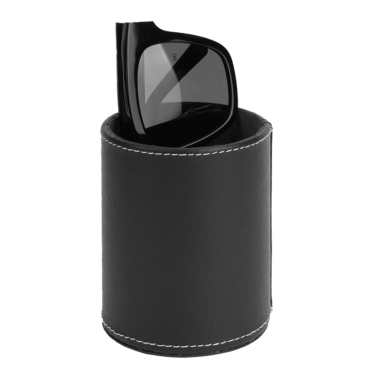 Glasses Desk Holder Stand for Reading Eyeglasses, Vegan Leather Glasses Holder for Nightstand, Glasses Storage Compatible with GUCCI GG1500OK GG1606OK GG1470OJ (XXL, Black)
