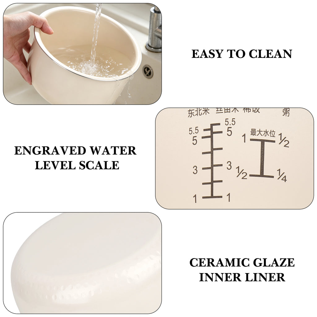 Linkidea Rice Cooker Ceramic Glaze Inner Pot Compatible with Zojirushi NS-WAC10, NS-TGC10, NS-WXC10, Non-Stick Replacement Insert Bowl