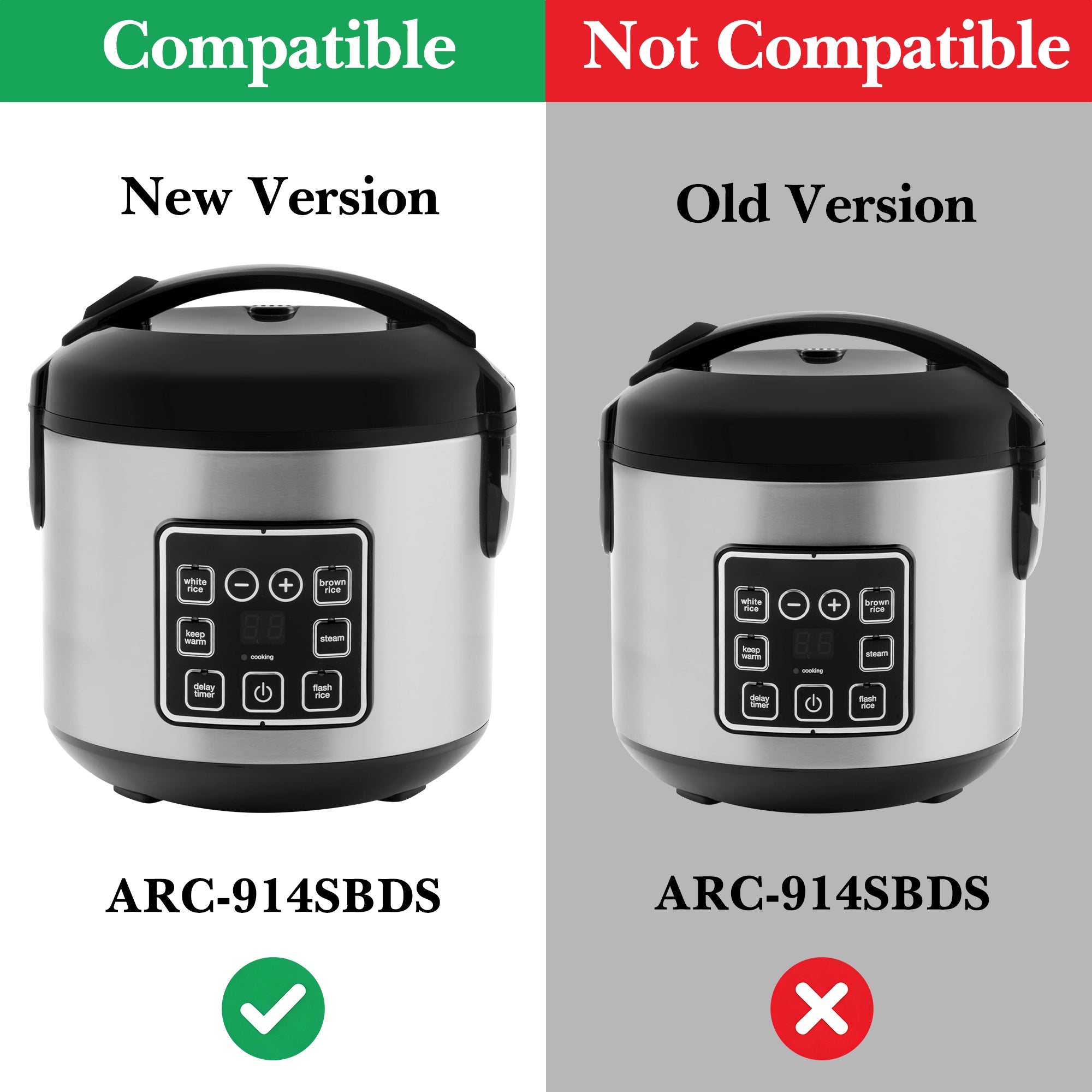 Linkidea 304 Stainless Steel Rice Cooker Replacement Inner Pot Compatible with AROMA ARC-914SBDS (New Version), No Coating, Dishwasher Safe, 4-Cup Rice Cooker Bowl