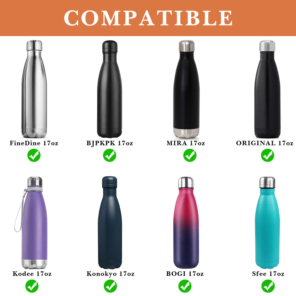 Linkidea Neoprene Water Bottle Carrier with Strap Compatible with S ORIGINAL, Koodee, MIRA 17oz Cola Shaped Bottle, Insulated Waterbottle Sling Bag Holder with Shoulder Strap, Orange