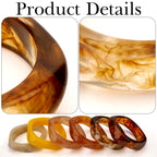 Bangle Bracelets Set for Women, 6 Pack Acrylic Resin Chunky Colorful Bracelet Wide Geometric Irregular Wristbands Fashion Jewelry