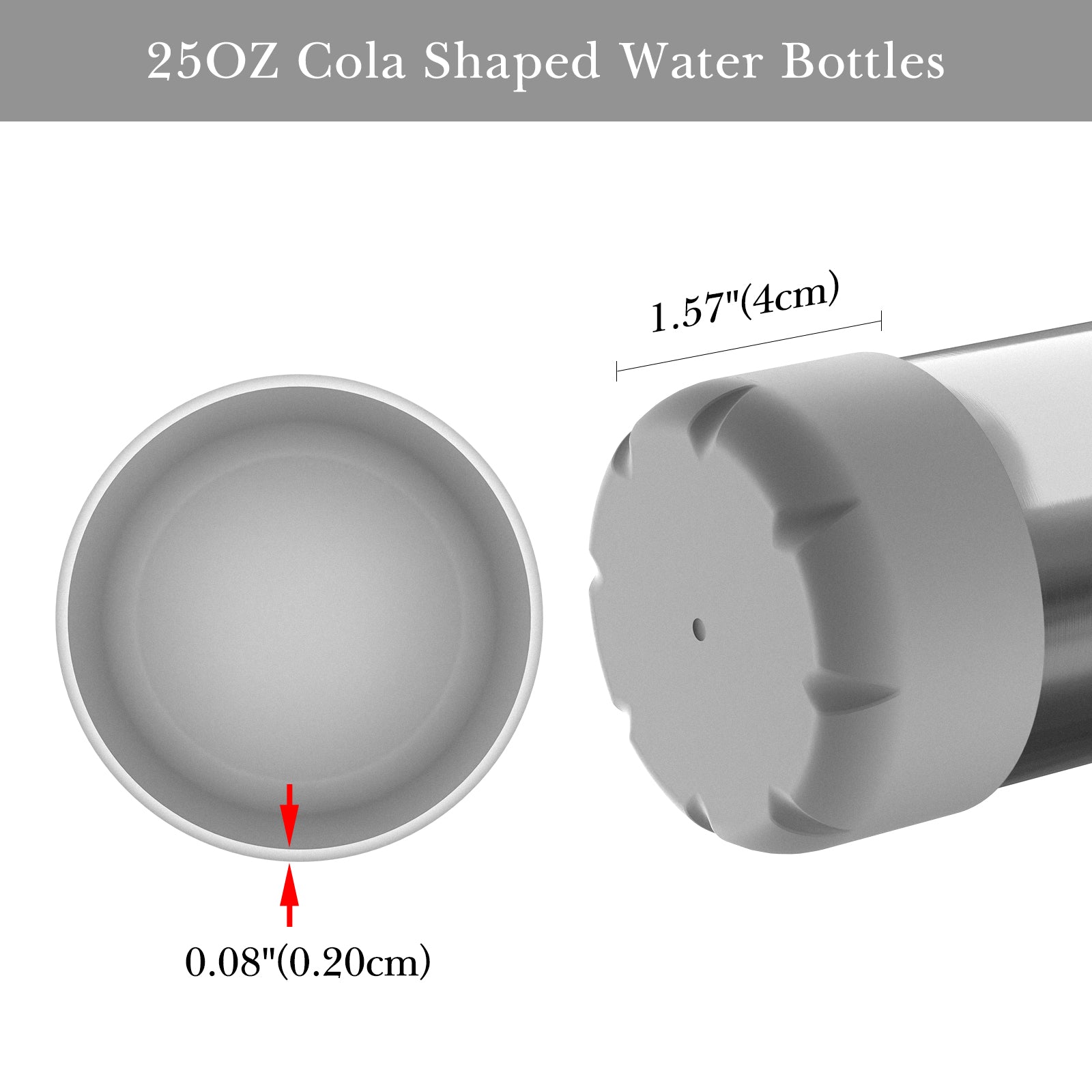 Linkidea 2 Pack Water Bottle Boot Compatible with 25oz S'well ORIGINAL, BJPKPK, Konokyo 25oz Cola Shaped Bottles, Silicone Bottle Boot Bottom Sleeve Cover Protector, Bottle Bumper (Gray)