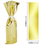 Linkidea 10 Pack Gold Wine Gift Bags with Ties, Bottle Wrapping for Red Wine, Champagne, Party, Holiday & Wedding Gifting (Ribbons)