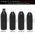 Linkidea Disposable Water Bottle Sleeve Compatible with Smartwater 16.9/20Fl Oz, Evian 16.9Fl Oz, Insulated Neoprene Plastic Bottled Water Cover with Lockable Zipper (1 Pack/Black)