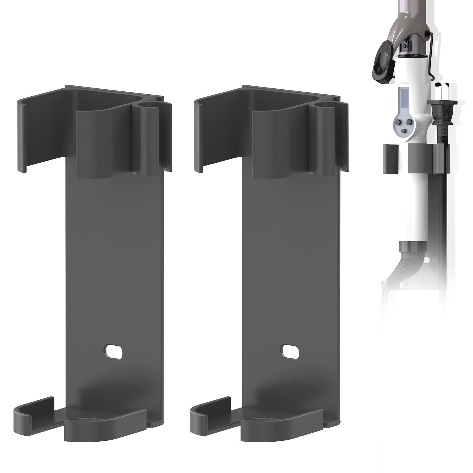 Linkidea 2 Pack Curling Iron Holder Wall Mount for Devices Diameter Under 1.38" (3.5CM), Hair Styling Tool Storage Organizer, Hairdressing Hanging Rack Stand for Flat Irons, Curling Wands (Grey)