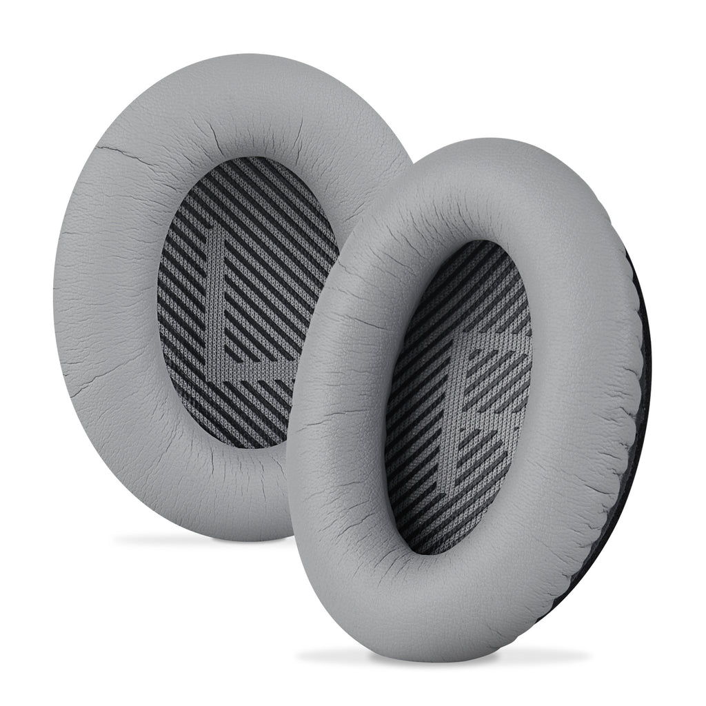 Linkidea Ear Pads for Bose QC45, QC35, QC35 II Gaming, QC15, QC25, AE 2/2i/2w, SoundTrue, SoundLink Around-Ear Headphones, Replacement Ear Cushions( Protein Leather / Grey )
