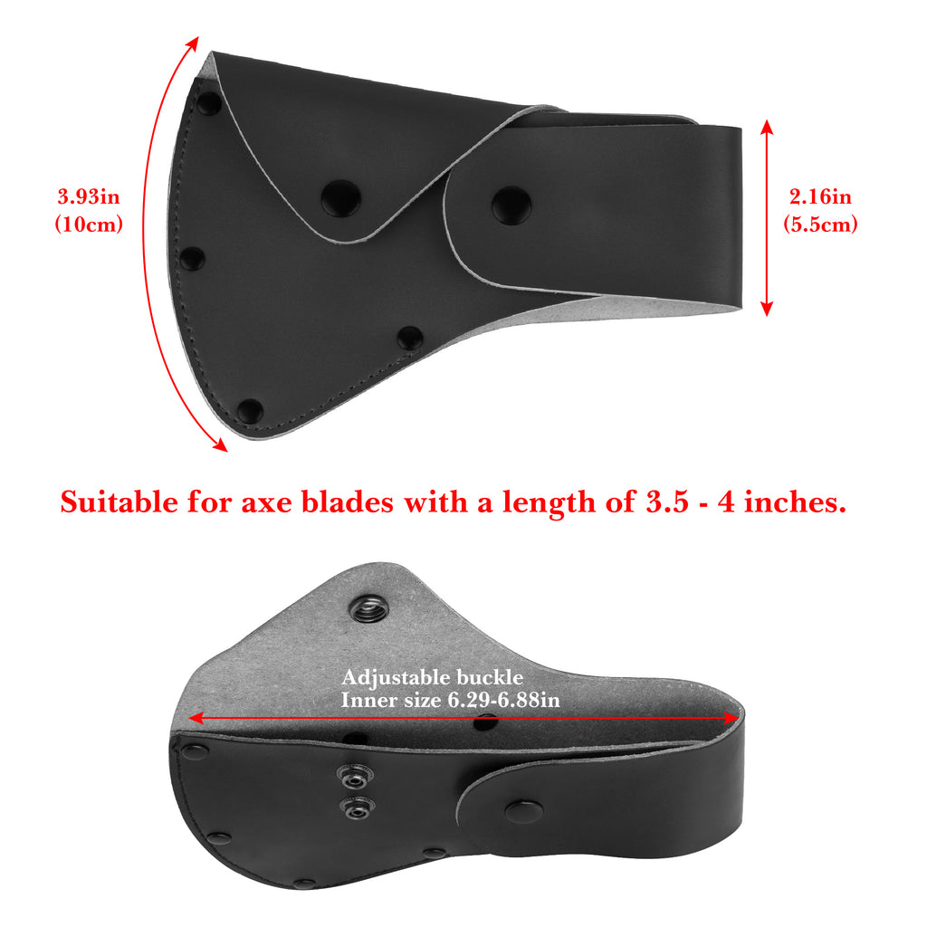 Linkidea Vegan Leather Axe Sheath Hatchet Cover with Belt Clip, Protective Guard Scabbard Fits Axes up to 5.9" Blade Width (Black)