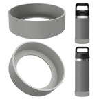 Linkidea 2 Pack Water Bottle Boot Compatible with YETI Rambler Jr. Kids 12oz, Rambler Bottle 12oz/18oz, Yonder 20oz, Silicone Anti-Slip Bottle Bottom Bumper Protector (Gray)