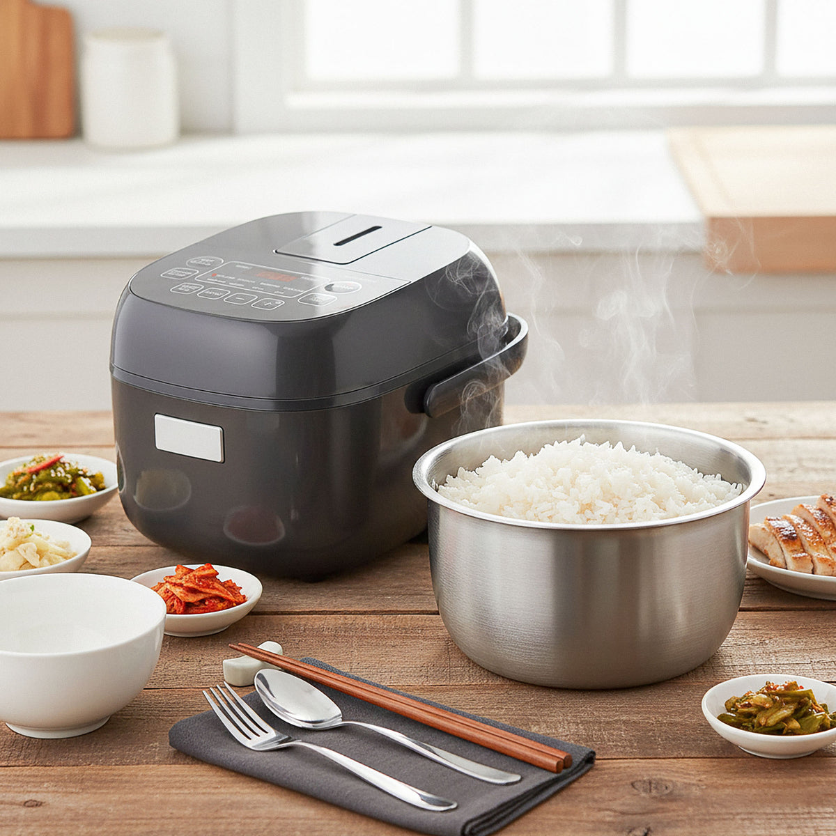Linkidea Rice Cooker Stainless Steel Inner Pot Compatible with TOSHIBA RC-5DSTUS(H), Dishwasher Safe, No Coating Replacement Bowl