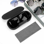 Extra Large Hard Shell Sunglasses Case, Travel Glasses Box EVA Shell with Folding Magnetic Cover, Sun Glasses Storage Organizer for Women Men (XXL / Black)