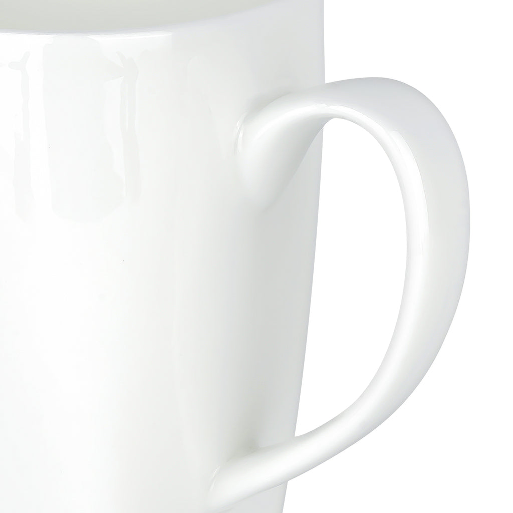 Linkidea Extra Large Fine Bone China Coffee Mug 20oz, Lightweight Coffee Cups with Handles, Teacups for Beer, Latte, Hot Cocoa, Microwave and Dishwasher Safe, White