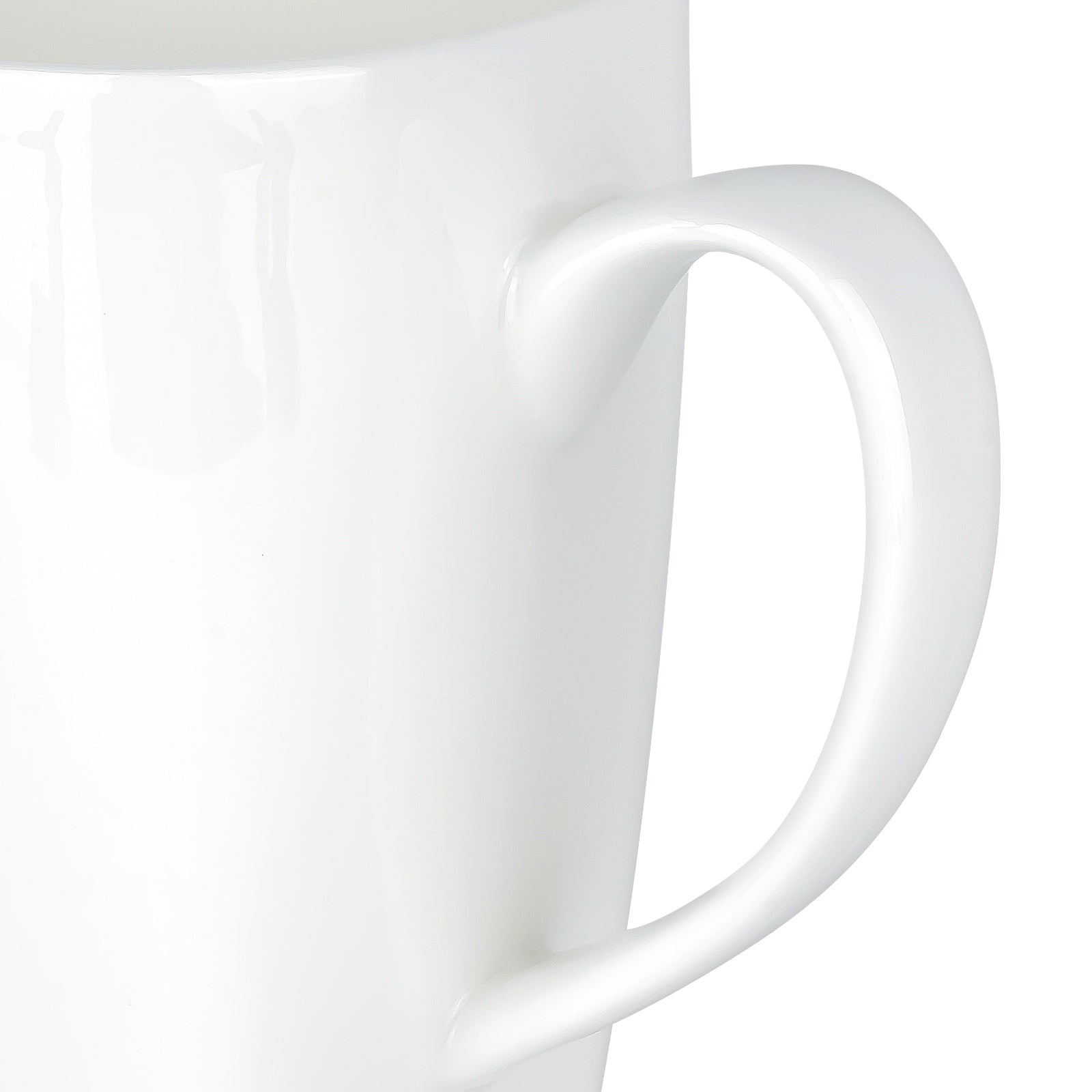 Linkidea Extra Large Fine Bone China Coffee Mug 20oz, Lightweight Coffee Cups with Handles, Teacups for Beer, Latte, Hot Cocoa, Microwave and Dishwasher Safe, White