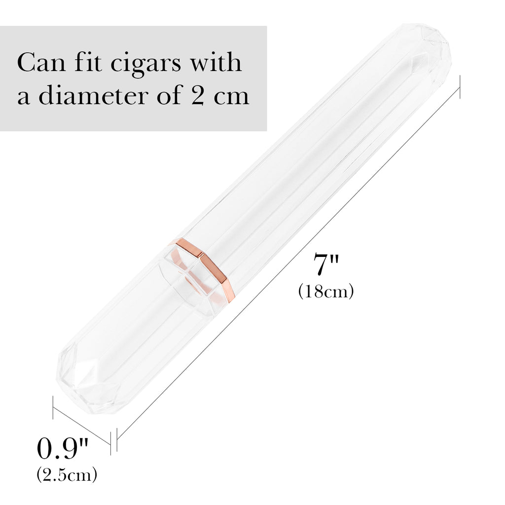 Linkidea 2 Packs Plactic Transparent Cigar Holder Case, Men's Cigar Tube Airtight Single Tube, Portable Pocket Cigar Tubes with Caps