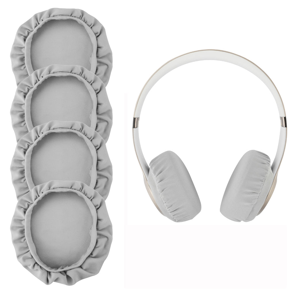 Linkidea Fabric Ear Covers, Washable, Sweatproof Protectors for Headphones, Ideal for Gym & Gaming, 2 Pairs (Size S , Light Grey)