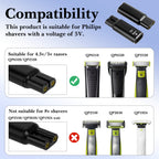 Linkidea 2 Pack 5V USB-C Adapter Replacement for Philips Norelco OneBlade QP6510, QP2520, Shaver Charger Head (Black)