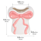 Linkidea Countertop Toothbrush Holder for Bathroom, Ceramic Personalized Bowtie Stand for Manual Toothbrush, Vanity Organizer Compatible with Oral-B CrossAction, Philips Sonicare One